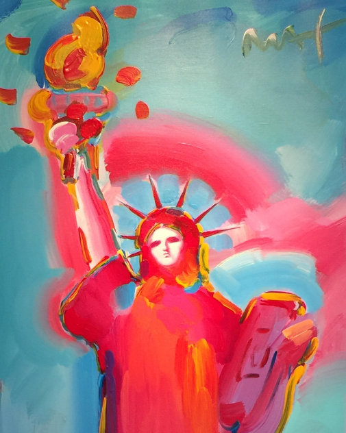 Statue of Liberty Unique 2006 36x60 Original Painting by Peter Max