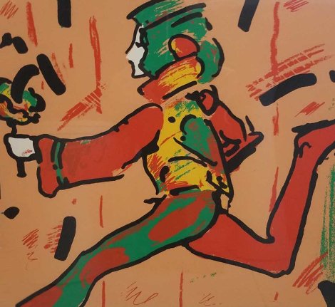 Runner in Brown 1979 (Vintage) Limited Edition Print - Peter Max