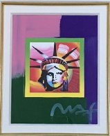 Liberty Head II on Blends American Suite Unique 2006 23x21 Works on Paper (not prints) by Peter Max - 1 Liberty Head II on Blends American Suite Unique 2006 23x21 Works on Paper (not prints) by Peter Max - 1
