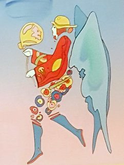 Tip Toe Floating on Blends Unique 2006 30x26 Works on Paper (not prints) - Peter Max Tip Toe Floating on Blends Unique 2006 30x26 Works on Paper (not prints) - Peter Max