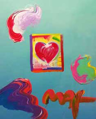 Heart Series Unique 2009 21x23 Works on Paper (not prints) - Peter Max
