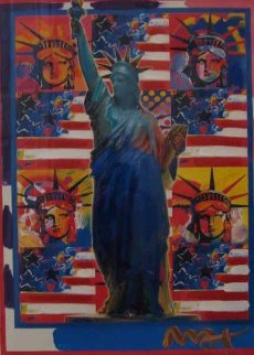 God Bless America - With Five Liberties Unique 2001 31x37 Works on Paper (not prints) - Peter Max God Bless America - With Five Liberties Unique 2001 31x37 Works on Paper (not prints) - Peter Max