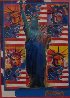 God Bless America - With Five Liberties Unique 2001 31x37 Works on Paper (not prints) by Peter Max - 0 God Bless America - With Five Liberties Unique 2001 31x37 Works on Paper (not prints) by Peter Max - 0