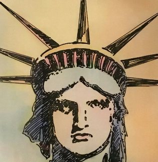 Liberty Head Unique Etching W Remarque  2015 22x35 Limited Edition Print - Peter Max