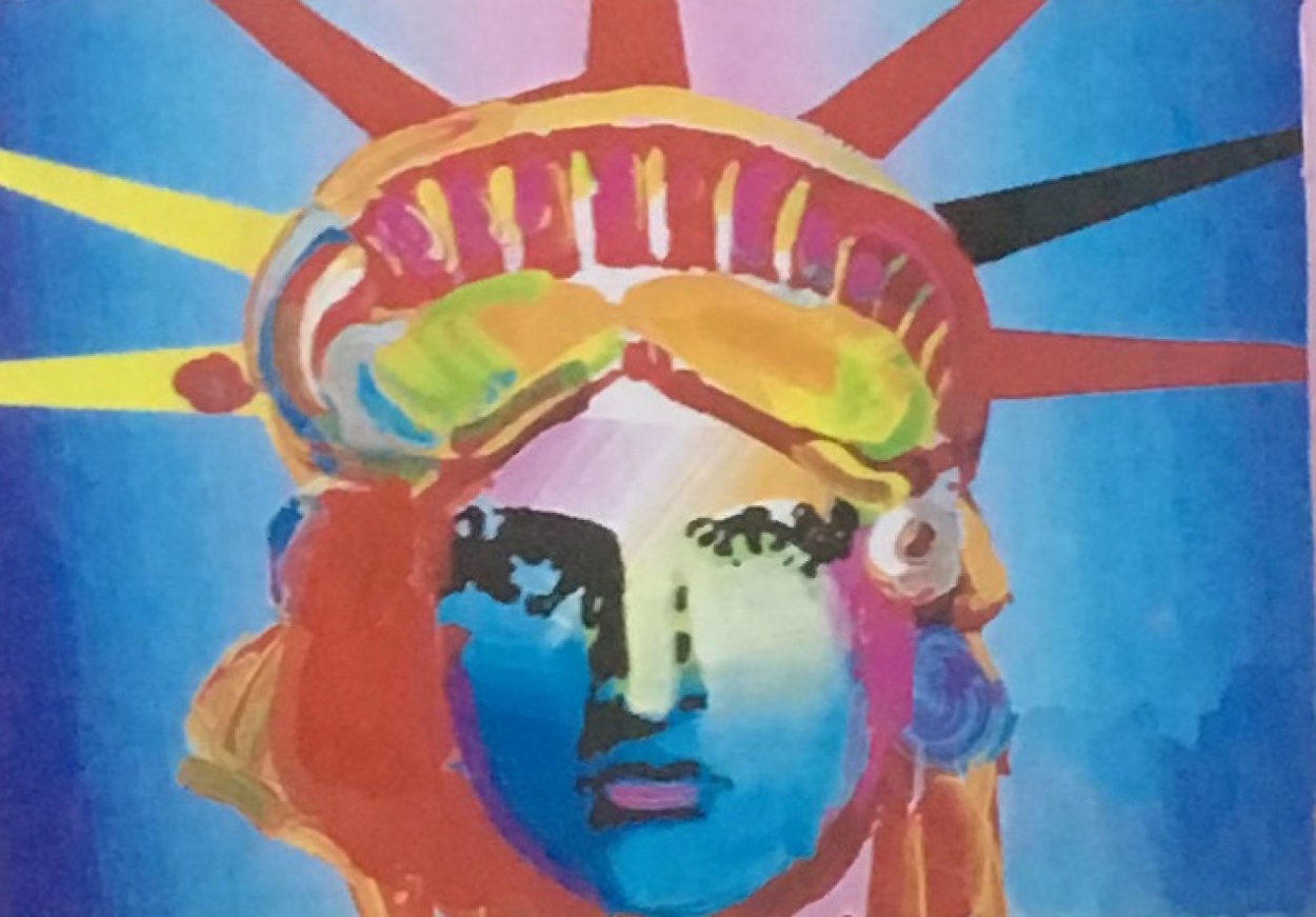 Liberty Head Collage 1997 8x10 Works on Paper (not prints) by Peter Max