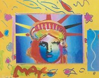 Liberty Head Collage 1997 8x10 Works on Paper (not prints) by Peter Max - 2 Liberty Head Collage 1997 8x10 Works on Paper (not prints) by Peter Max - 2