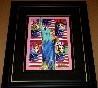 God Bless America III - With Five Liberties Unique 2005 39x33 Works on Paper (not prints) by Peter Max - 2