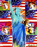 God Bless America III - With Five Liberties Unique 2005 39x33 Works on Paper (not prints) by Peter Max - 0