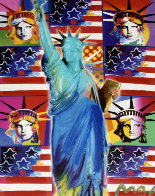 God Bless America III - With Five Liberties Unique 2005 39x33 Works on Paper (not prints) by Peter Max - 1 God Bless America III - With Five Liberties Unique 2005 39x33 Works on Paper (not prints) by Peter Max - 1