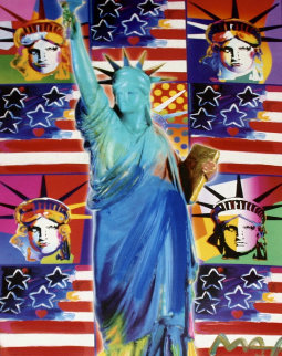God Bless America III - With Five Liberties Unique 39x33 Works on Paper (not prints) - Peter Max God Bless America III - With Five Liberties Unique 39x33 Works on Paper (not prints) - Peter Max