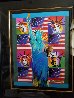 God Bless America III - With Five Liberties Unique 2005 24x18 Works on Paper (not prints) by Peter Max - 1