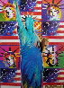 God Bless America III - With Five Liberties Unique 2005 24x18 Works on Paper (not prints) by Peter Max - 0