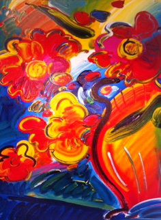 Vase of Flowers 2000 57x47 Super Huge Works on Paper (not prints) - Peter Max Vase of Flowers 2000 57x47 Super Huge Works on Paper (not prints) - Peter Max