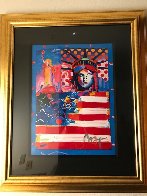 God Bless America II Works on Paper (not prints) by Peter Max - 2