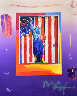 United We Stand 2005  Unique 28x32 Works on Paper (not prints) - Peter Max