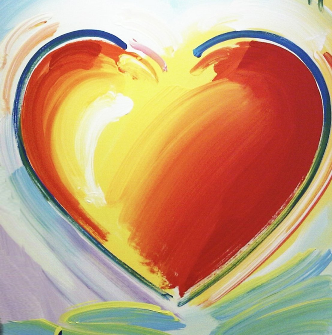 Love Heart 40x40 Original Painting by Peter Max Love Heart 40x40 Original Painting by Peter Max