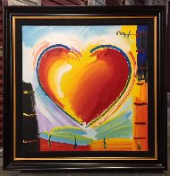 Love Heart 40x40 Original Painting by Peter Max - 1 Love Heart 40x40 Original Painting by Peter Max - 1
