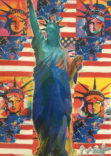 God Bless America - With Five Liberties Unique 2001 38x32 Works on Paper (not prints) - Peter Max God Bless America - With Five Liberties Unique 2001 38x32 Works on Paper (not prints) - Peter Max