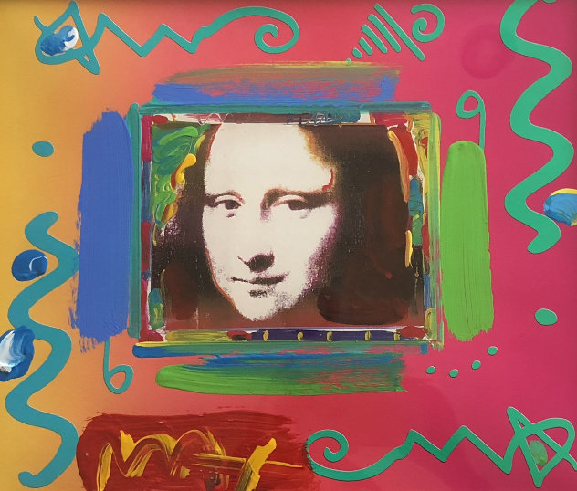 Mona Lisa Collage Unique 1997 21x23 Works on Paper (not prints) by Peter Max