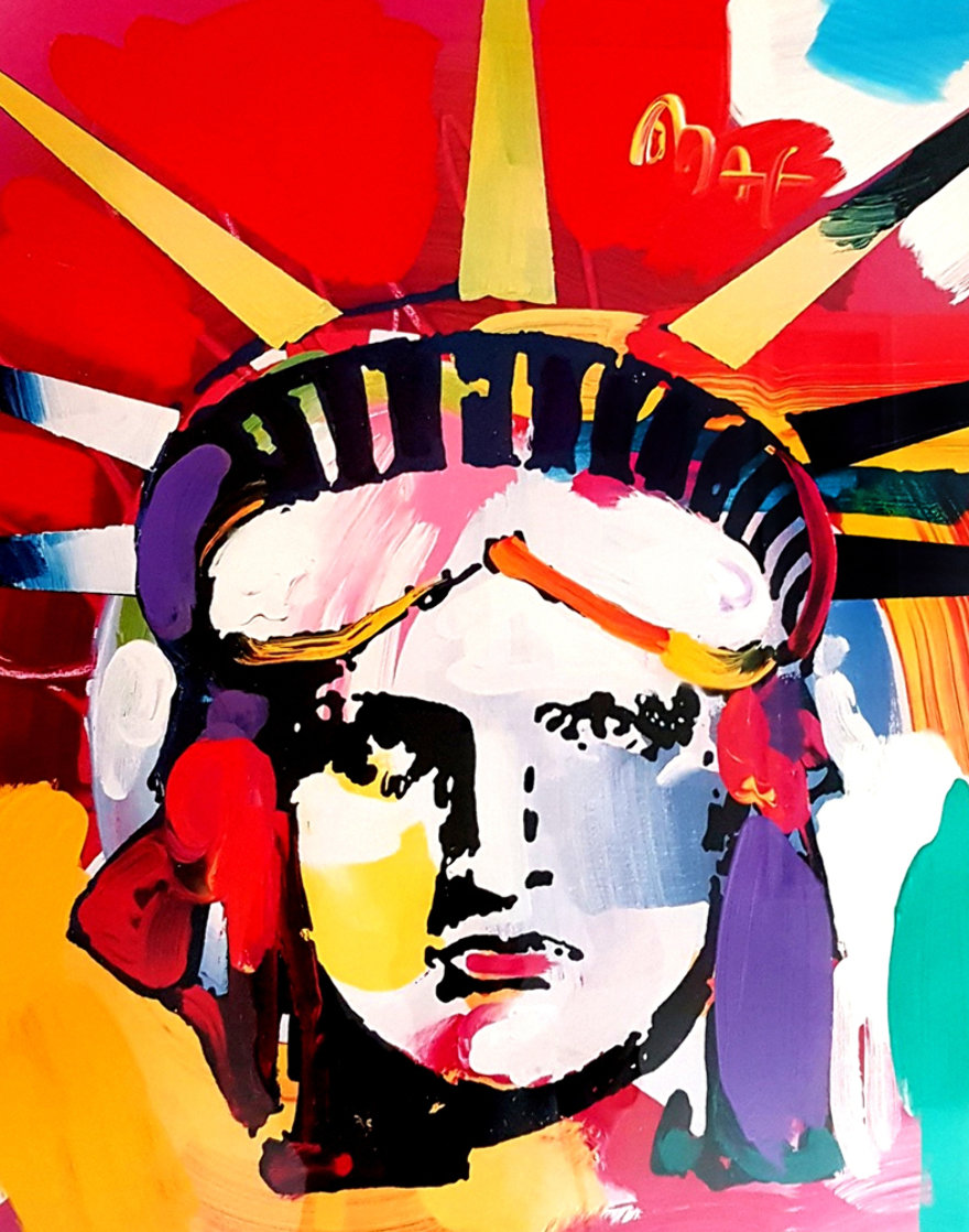 Statue of Liberty 2000 43x37 Huge Works on Paper (not prints) by Peter Max