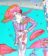 Art Deco Lady II Unique 1988 37x23 Original Painting by Peter Max - 1 Art Deco Lady II Unique 1988 37x23 Original Painting by Peter Max - 1