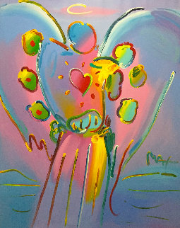 Angel With Heart 72x60 Original Painting - Peter Max Angel With Heart 72x60 Original Painting - Peter Max