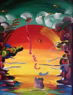 Better World Unique 2007 70x40 Original Painting - Peter Max Better World Unique 2007 70x40 Original Painting - Peter Max