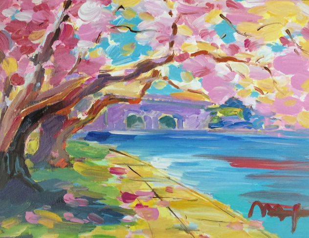 Cherry Blossom  2014 25x29 Original Painting by Peter Max
