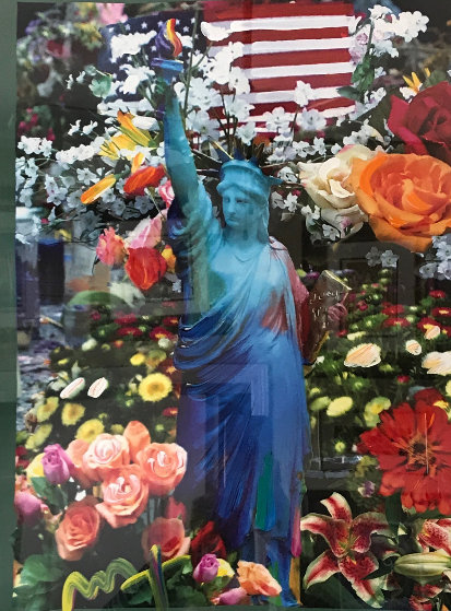 Land of the Free Home of the Brave II 2005 Unique 40x34 Works on Paper (not prints) by Peter Max Land of the Free Home of the Brave II 2005 Unique 40x34 Works on Paper (not prints) by Peter Max