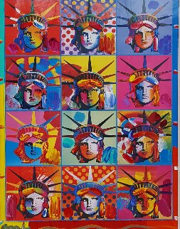 Liberty And Justice For All Unique 2001 31x37 Works on Paper (not prints) - Peter Max Liberty And Justice For All Unique 2001 31x37 Works on Paper (not prints) - Peter Max