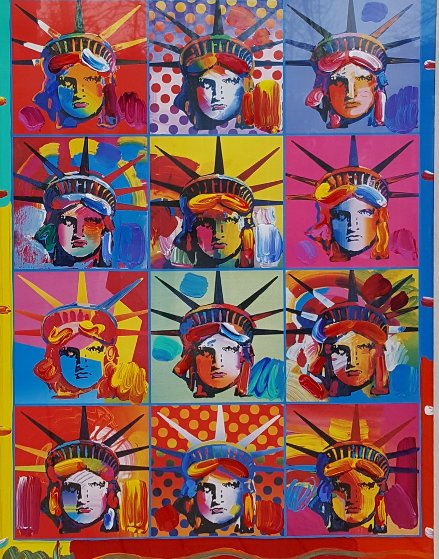 Liberty And Justice For All Unique 2001 31x37 Works on Paper (not prints) by Peter Max Liberty And Justice For All Unique 2001 31x37 Works on Paper (not prints) by Peter Max