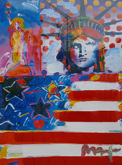God Bless America II Unique 2001 37x31 Works on Paper (not prints) - Peter Max God Bless America II Unique 2001 37x31 Works on Paper (not prints) - Peter Max