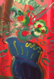 Vase 1988 52x40 Huge Original Painting - Peter Max Vase 1988 52x40 Huge Original Painting - Peter Max