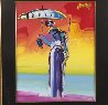 Umbrella Man with Cane 2001 42 X 36 Unique Works on Paper (not prints) by Peter Max - 2 Umbrella Man with Cane 2001 42 X 36 Unique Works on Paper (not prints) by Peter Max - 2