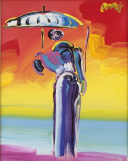 Umbrella Man with Cane 2001 42 X 36 Unique Works on Paper (not prints) - Peter Max Umbrella Man with Cane 2001 42 X 36 Unique Works on Paper (not prints) - Peter Max