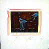 Seven Dreams: Dream 5, Solo Kite Flyer Monoprint  1997 26x24 Works on Paper (not prints) by Peter Max - 2