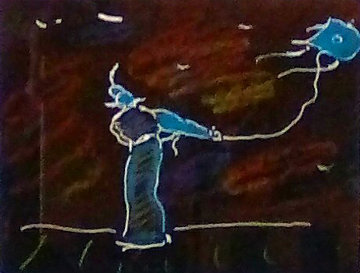 Seven Dreams: Dream 5, Solo Kite Flyer Monoprint 1997 26x24 Works on Paper (not prints) - Peter Max Seven Dreams: Dream 5, Solo Kite Flyer Monoprint 1997 26x24 Works on Paper (not prints) - Peter Max