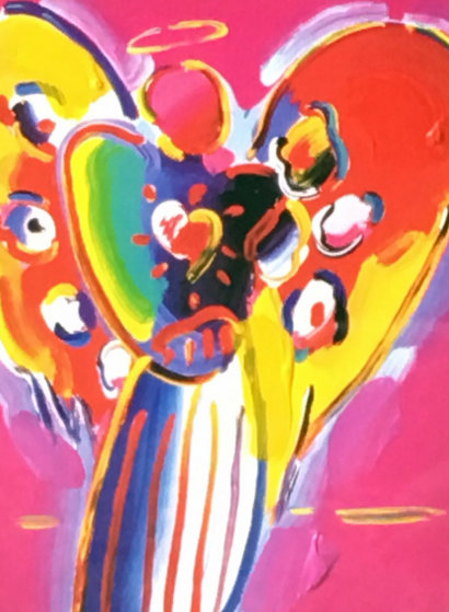 Angel With Heart 10x8 Works on Paper (not prints) by Peter Max Angel With Heart 10x8 Works on Paper (not prints) by Peter Max