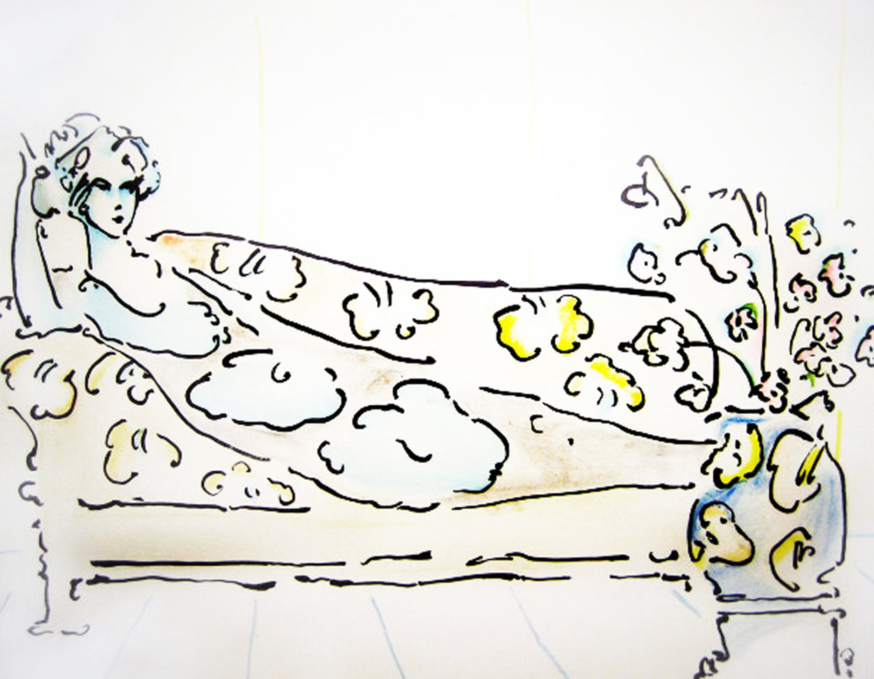 Lady on the Couch 1974 (Vintage) Limited Edition Print by Peter Max Lady on the Couch 1974 (Vintage) Limited Edition Print by Peter Max