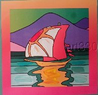 Sailboat East Unique 2006 30x26 Works on Paper (not prints) by Peter Max - 6 Sailboat East Unique 2006 30x26 Works on Paper (not prints) by Peter Max - 6