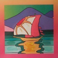 Sailboat East Unique 2006 30x26 Works on Paper (not prints) by Peter Max - 1 Sailboat East Unique 2006 30x26 Works on Paper (not prints) by Peter Max - 1