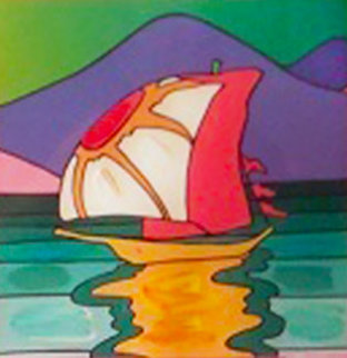 Sailboat East Unique 2006 30x26 Works on Paper (not prints) - Peter Max Sailboat East Unique 2006 30x26 Works on Paper (not prints) - Peter Max