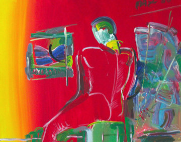 Degas Man 36x48 Huge Original Painting - Peter Max Degas Man 36x48 Huge Original Painting - Peter Max
