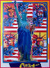 God Bless America with Five Liberties Unique 2001 Works on Paper (not prints) by Peter Max - 0 God Bless America with Five Liberties Unique 2001 Works on Paper (not prints) by Peter Max - 0