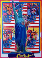 God Bless America with Five Liberties Unique 2001 Works on Paper (not prints) by Peter Max - 2 God Bless America with Five Liberties Unique 2001 Works on Paper (not prints) by Peter Max - 2