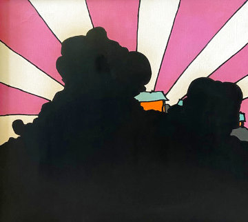 Shadowed Sunrise (Vintage - Early) 1971 27x27 Original Painting - Peter Max Shadowed Sunrise (Vintage - Early) 1971 27x27 Original Painting - Peter Max