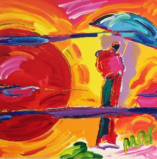 New Moon Unique 1989 11x11 Works on Paper (not prints) - Peter Max