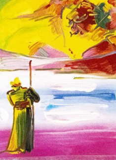 Sage And Profile Unique 11x8 Original Painting - Peter Max