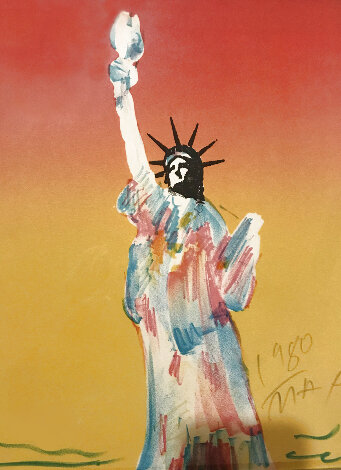 Statue of Liberty (Dark Orange/Dark Yellow) 1980 Limited Edition Print - Peter Max