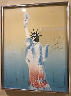 Statue of Liberty (Yellow And Light Blue) 1980 Limited Edition Print by Peter Max - 1 Statue of Liberty (Yellow And Light Blue) 1980 Limited Edition Print by Peter Max - 1